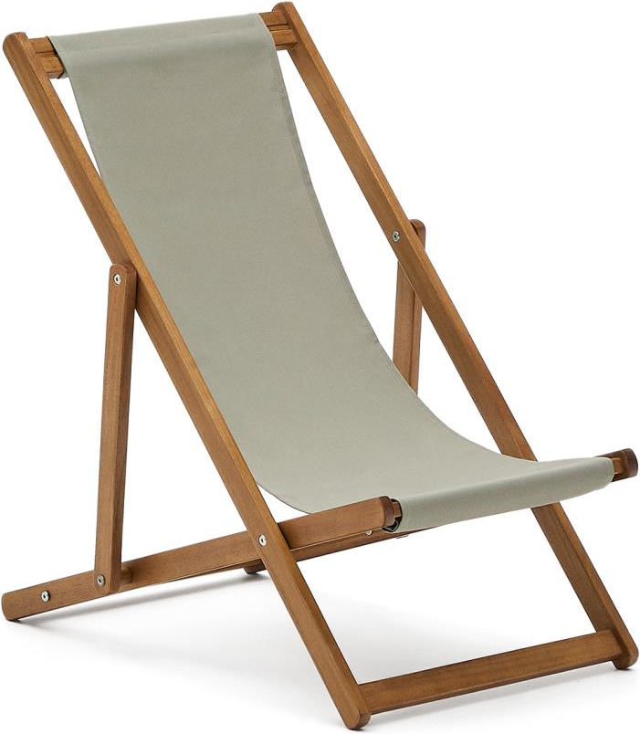 Udendørs strandstol Kave Home Adredna til børn foldbar grøn akacietræ polyester