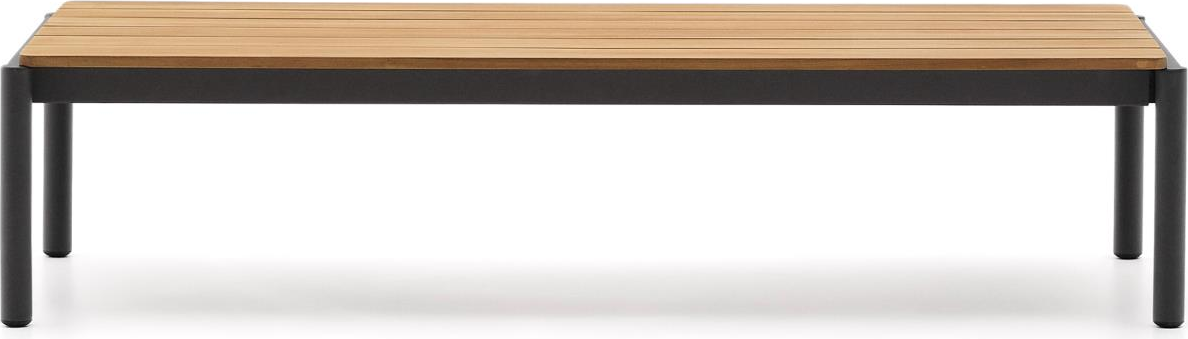 Kave Home Sorells loungebord udendørs i teaktræ og aluminium natur 149 x 63 x 35 cm