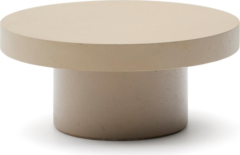 Udendørs sofabord Kave Home Aiguablava Ø66 x H30 cm cementfiber beige