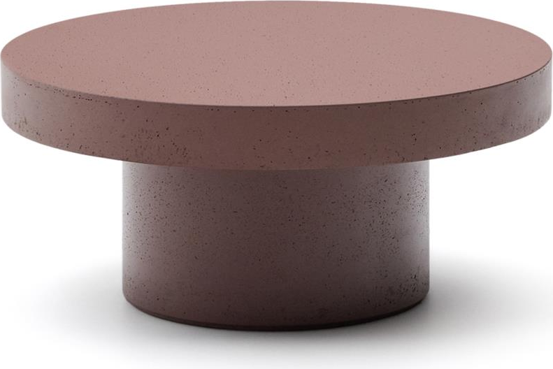 Udendørs cementbord Kave Home Aiguablava kaffebord Ø66 x H30 cm bordeaux