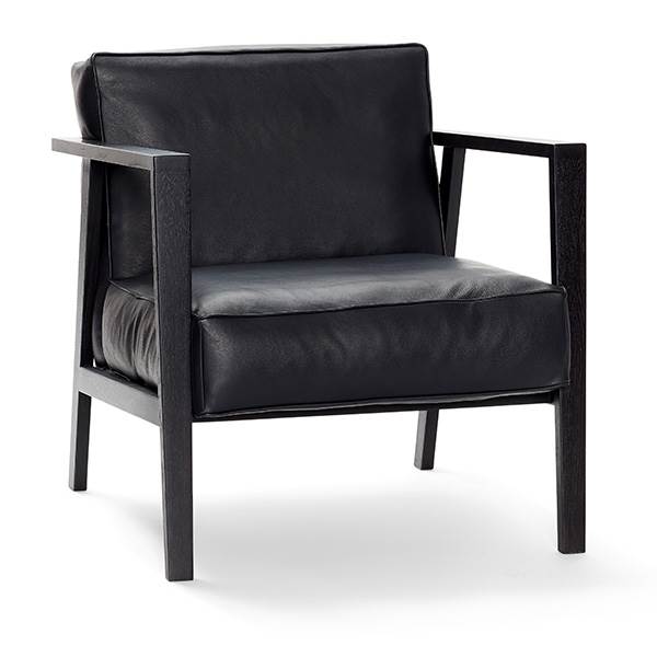 Andersen Furniture LC1 Loungestol - sort læder og sort lakeret stel  : Erling Christensen Møbler