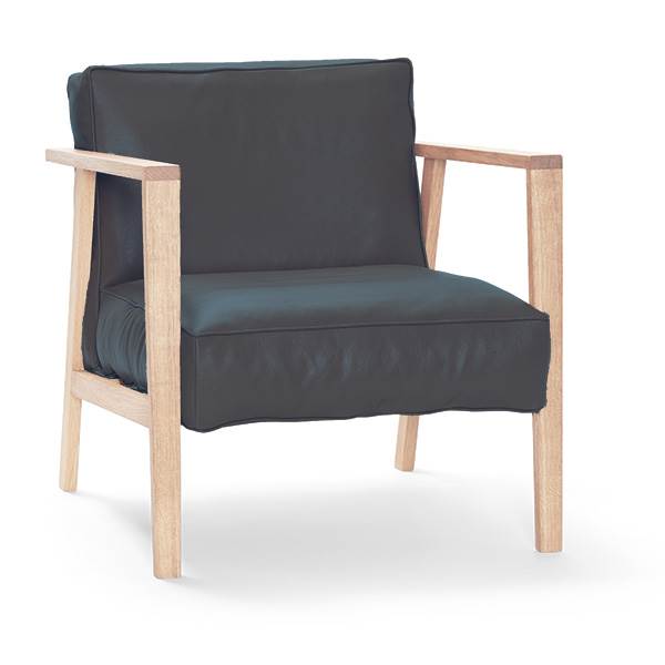 Andersen Furniture LC1 Loungestol - Hvidpigmenteret mat eg og sort læder  : Erling Christensen Møbler