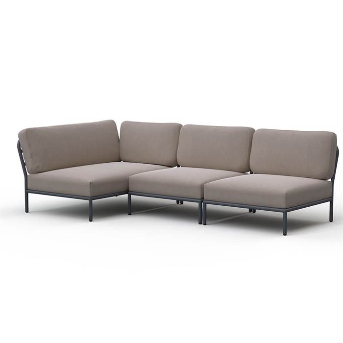 HOUE - LEVEL loungesæt - Setting 6 - Ash - Stofgruppe Sunbrella Heritage  : Erling Christensen Møbler