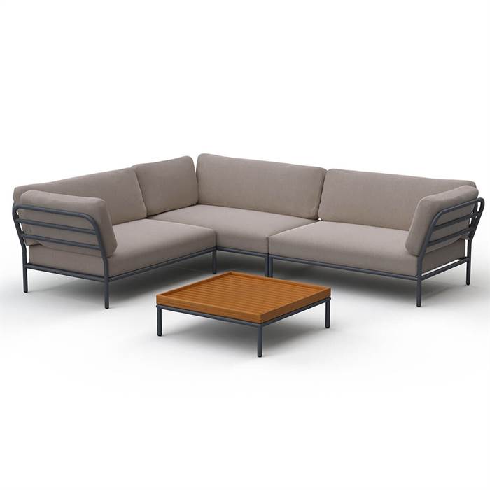 HOUE - LEVEL loungesæt - Setting 9 - Ash - Stofgruppe Sunbrella Heritage  : Erling Christensen Møbler