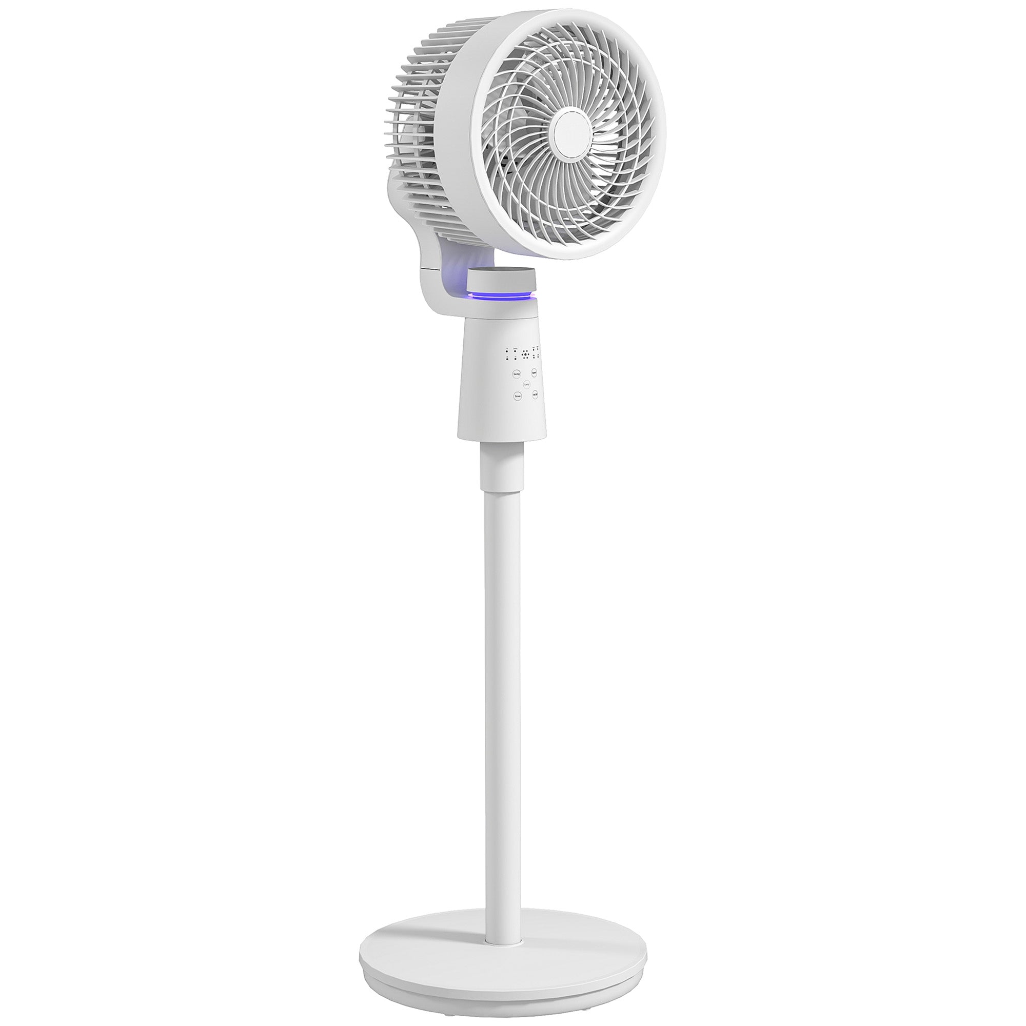 Sokkelventilator, luftcirkulator, ventilator med 3 hastighedsindstillinger, fjernbetjening, timer, 70Â°+90Â° oscillation