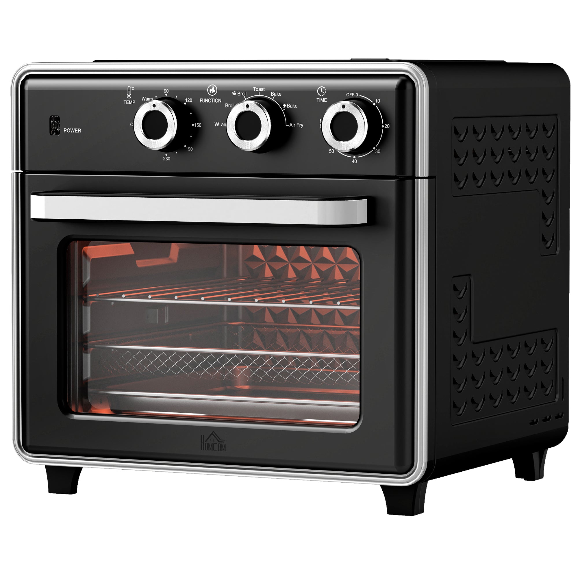 Miniovn, 20l, 5 funktioner, 360Â° konvektion, grillrist, krummebakke, sort