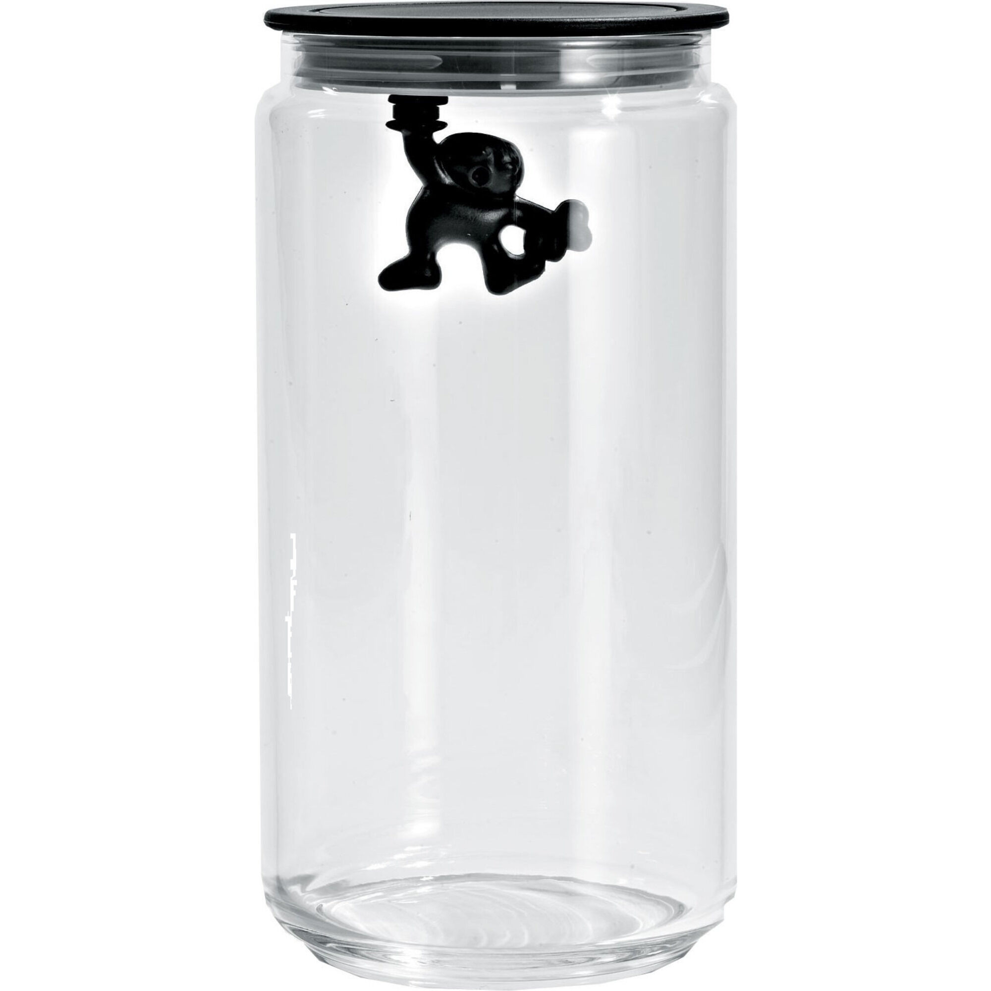 Alessi Gianni glaskrukke med låg, 140 cl., sort
