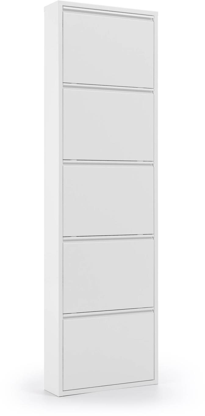 Skostativ/skoreol Kave Home Ode hvid pulverlakeret stål med 5 hylder | H169xB50xD15 cm