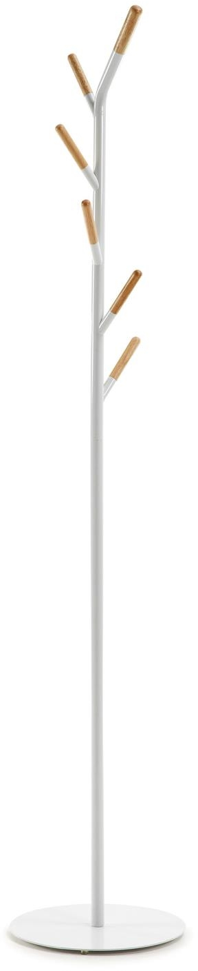 Knagerække Kave Home Nerb i naturfarvet finértræ, H175 x B33 x D33 cm  -  nordisk moderne stil til entré og garderobe