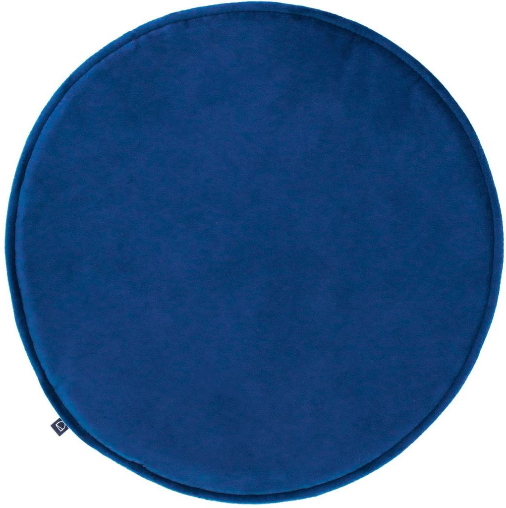 Spisebordsstol sædehynde Kave Home Rimca  -  blå stofhynde Ø35Ã2,5 cm