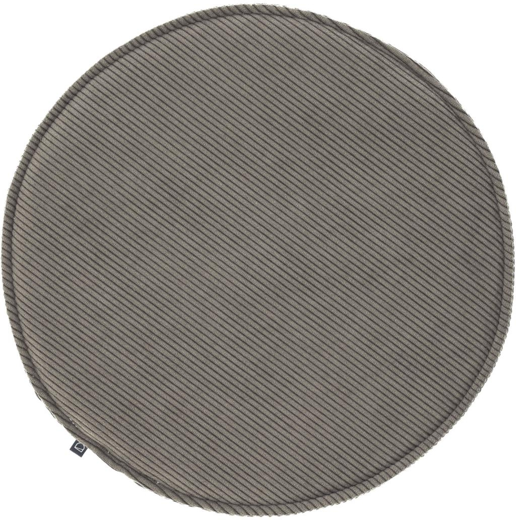 Spisebordsstol sædehynde Kave Home Sora Ø35 cm grå corduroy pletbestandig
