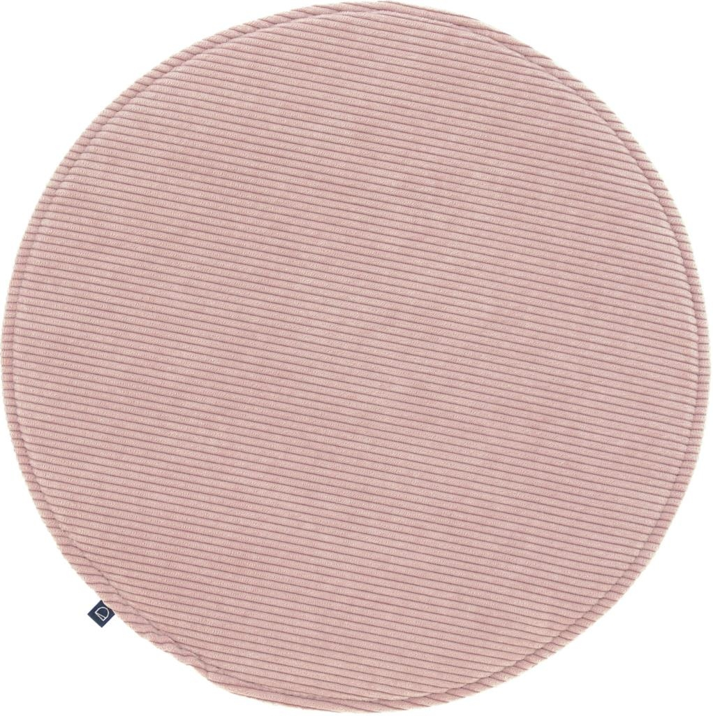 Spisebordsstol hynde og sædehynde Kave Home Sora lyserød corduroy 35Ã35 cm, 2,5 cm tyk