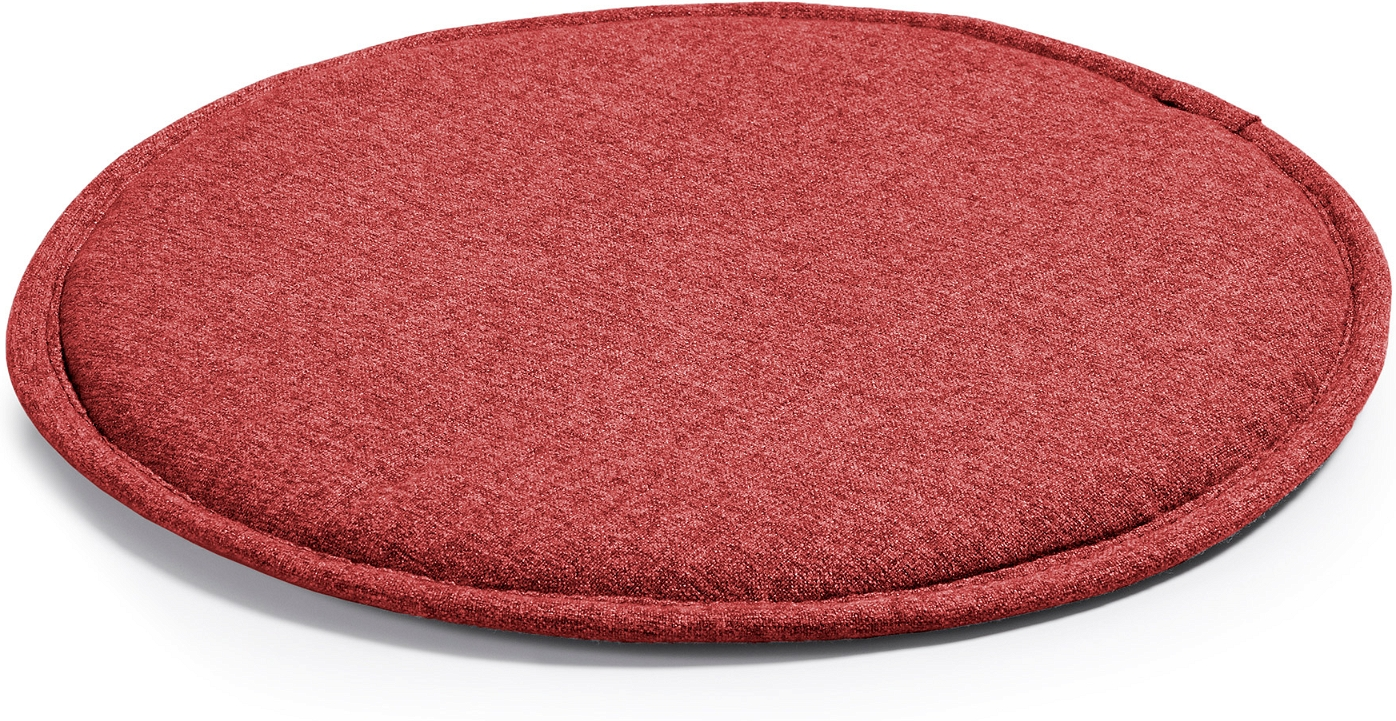 Stolhynde Kave Home Silke Verona stof rund rød Ø35 cm skridsikker pletresistent