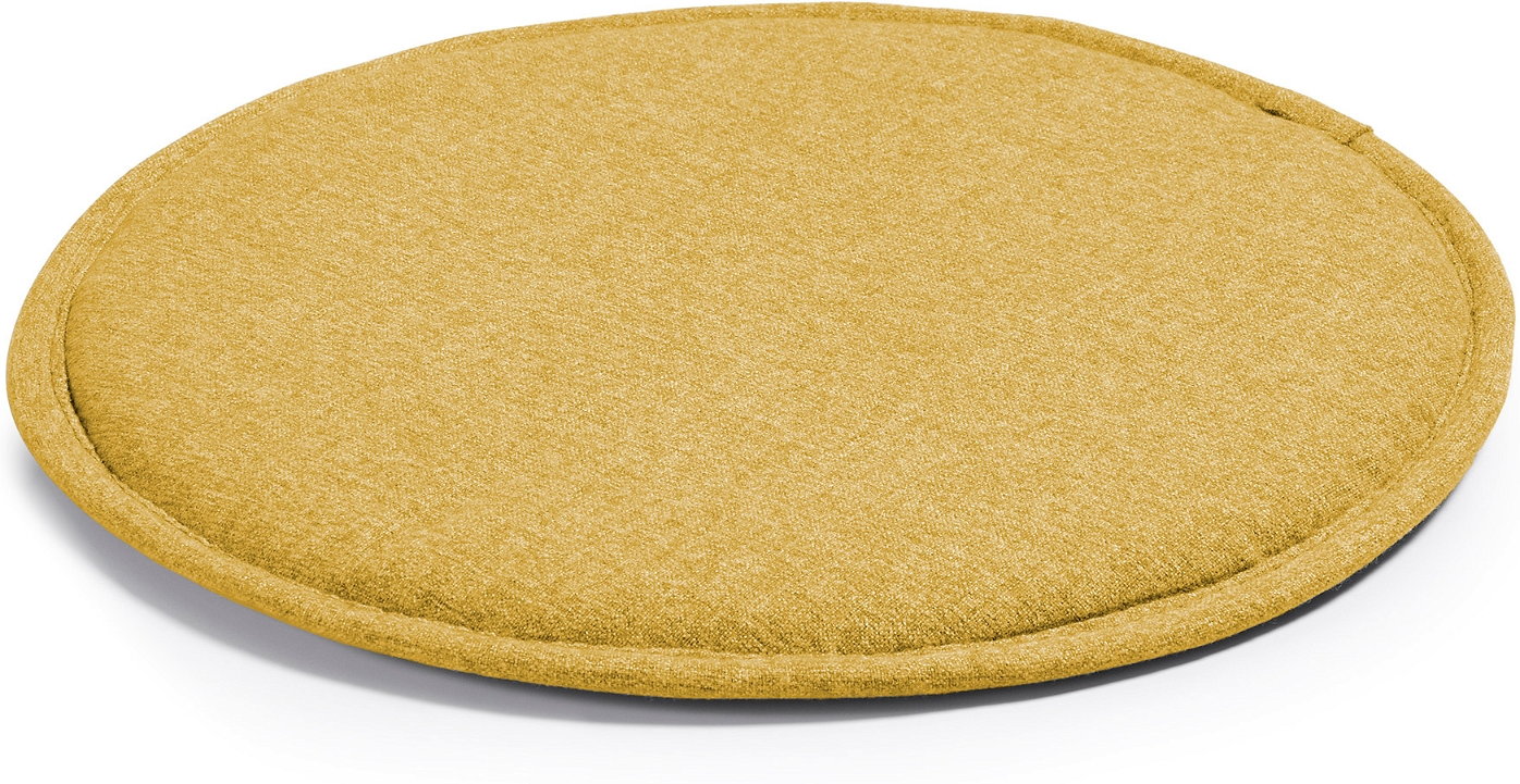 Hynder til stole Kave Home Silke sennep Ø35Ã2,5 cm pletafvisende Teflon nordisk design ikke-glidende bund