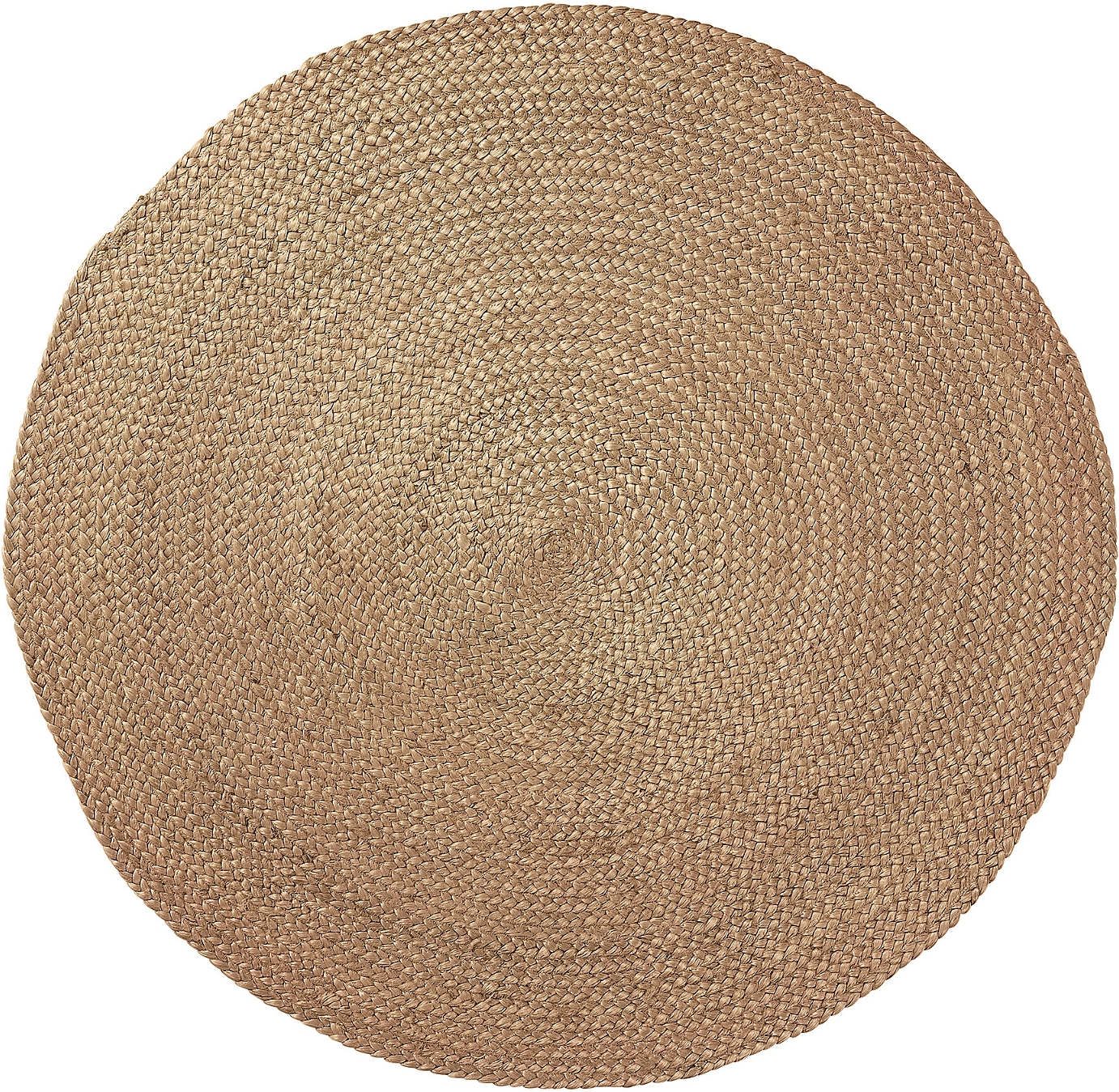 Rundt gulvtæppe Kave Home Doc i 100% jute Ø100 cm naturfarvet  -  håndlavet rustik stil