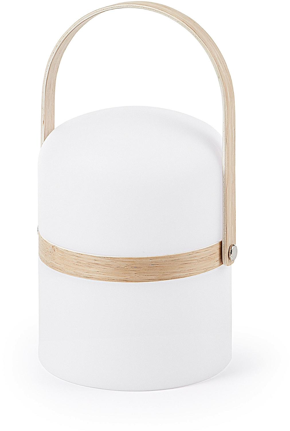 Bordlampe Kave Home Ridley  -  nordisk LED-lampe med genopladeligt batteri, 3 lysniveauer, hvid/natur, IP44