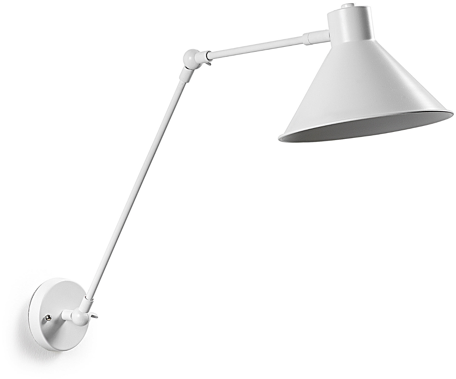 Væglampe Kave Home Dione Vintage/Nordisk hvid pulverlakeret stål vægbelysning H57Ã20Ã35 cm
