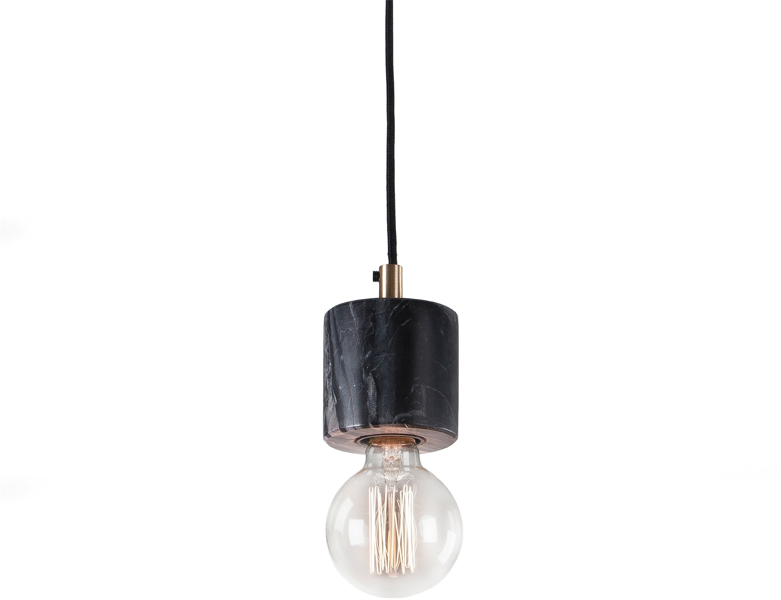 Pendel loftlampe Kave Home Campus, sort pulverlakeret stål & marmor  -  nordisk design
