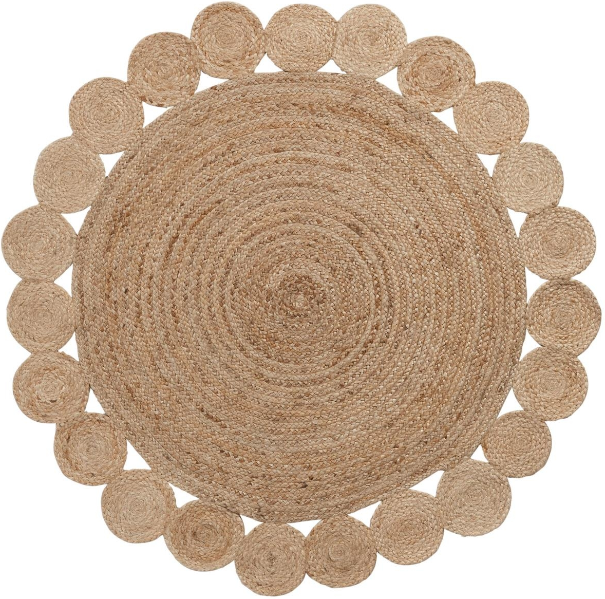 Gulvtæppe Kave Home Coss Rundt Ø150 cm Natur Jute Rattan