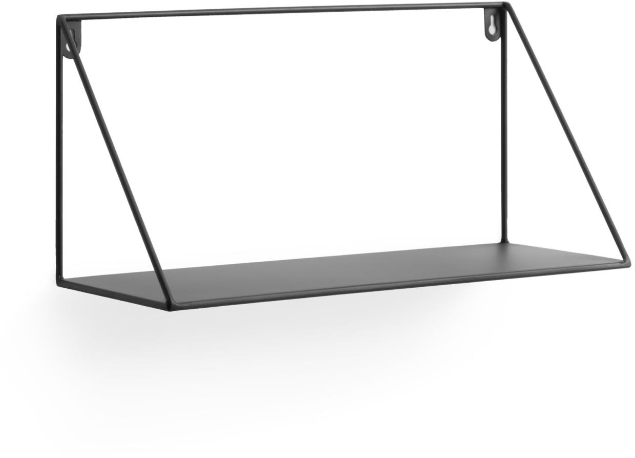 Væghylde Kave Home Teg i sort pulverlakeret stål 40x15,5 cm