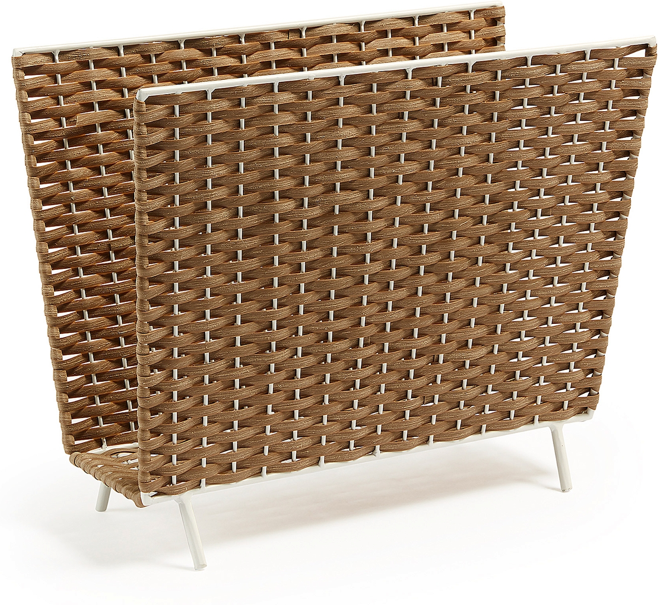 Magasinholder/bladholder Kave Home Shibori af rattan natur/hvid H35ÃB20ÃL42 cm