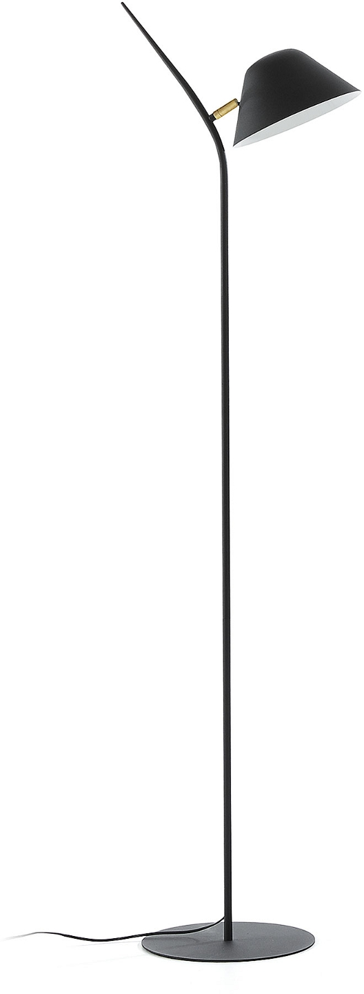 Moderne gulvlampe Kave Home Aurelia  -  sort metal med gyldne detaljer H152 cm