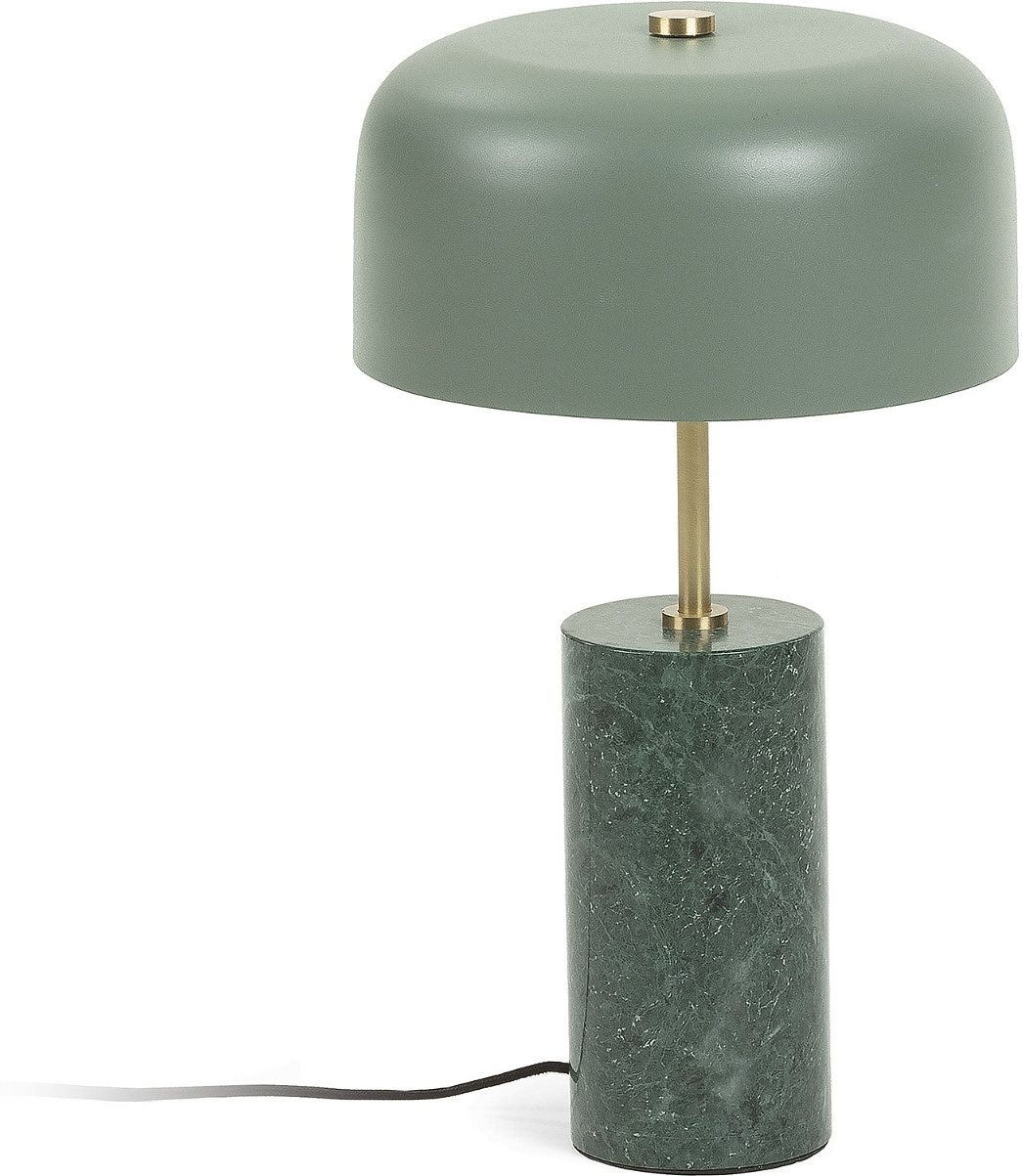 Bordlampe Kave Home Videl marmor og metal grøn Ø26xH44 cm