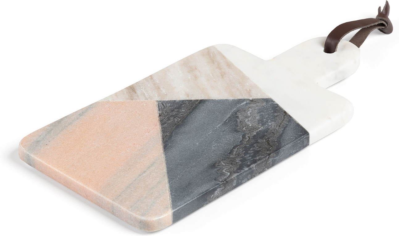 Skære- og serveringsfad Kave Home Bergman i marmor 30x15 cm, pink