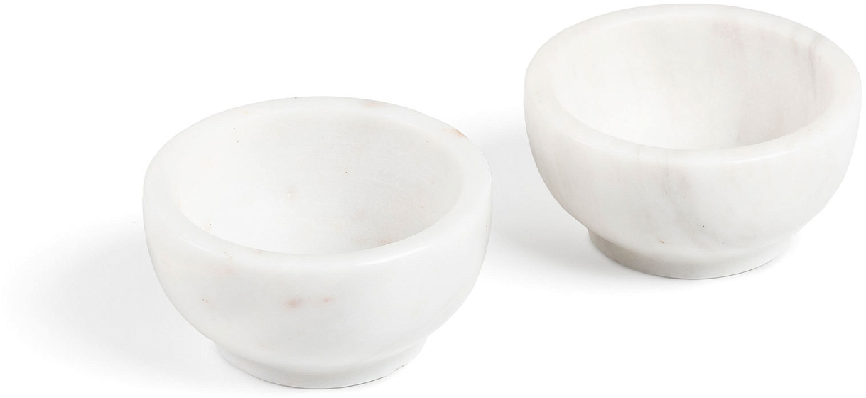 Skålesæt Kave Home Callhan 2 stk hvid marmor Ø3,8 cm H7,5 cm nordisk design