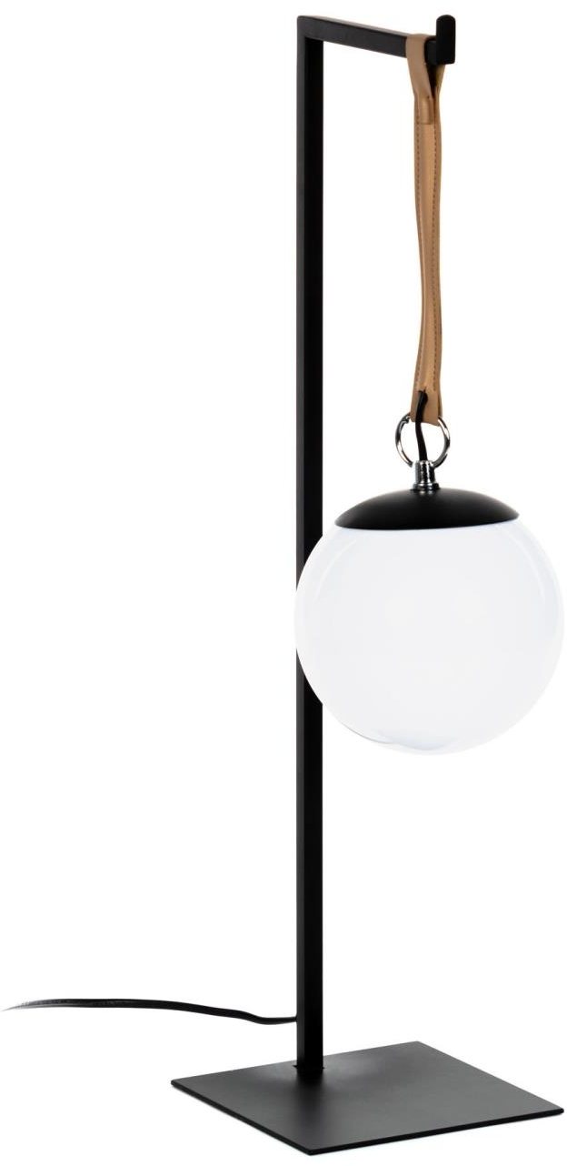Bordlampe Kave Home Kenley, Sort Metal & Akryl Globus, Moderne Nordisk Design, H60ÃB14ÃL20 cm