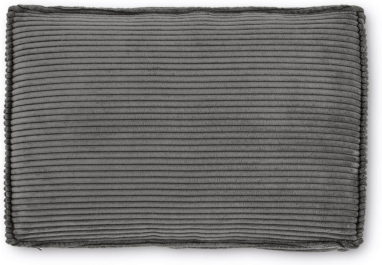 Sofa tilbehørspude Kave Home Blok fløjlsfinish grå 50Ã70Ã15 cm