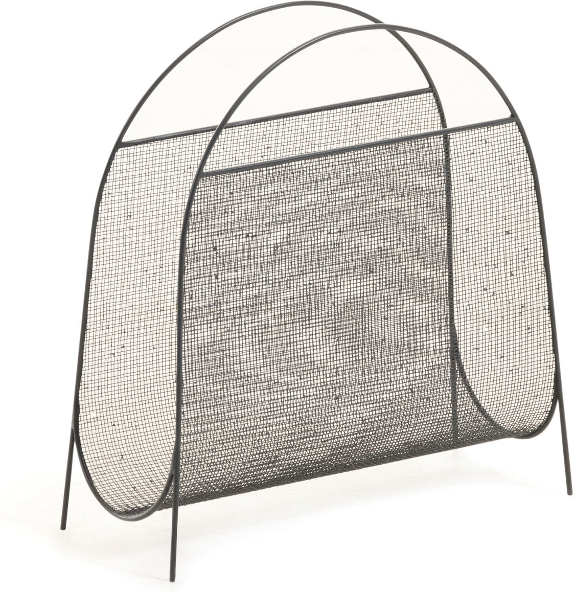 Magasinholder Kave Home Aviva  -  moderne magasinstativ i grå pulverlakeret stål H42xB17xL40 cm
