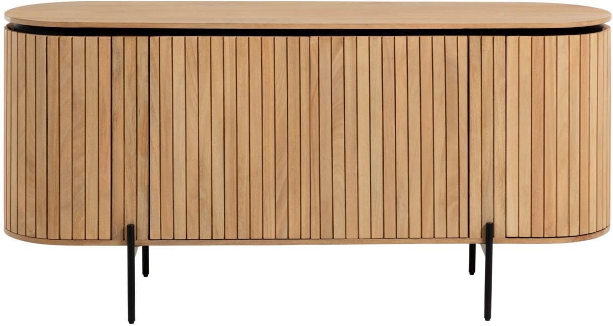 Skænk Kave Home Licia  -  massiv mangotræ og akacietræ nordic-modern opbevaringsskænk H80ÃB45ÃL170 cm