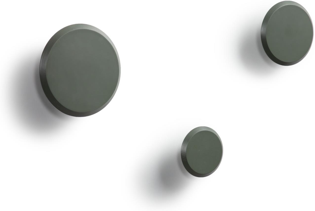 Væghængt knagerække Kave Home Nadua 3 kroge massivt bøgetræ grøn nordisk design