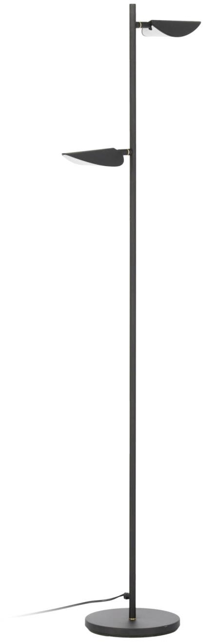 Gulv-/standlampe Kave Home Veleira  -  moderne sort metal med to justerbare LED-skærme