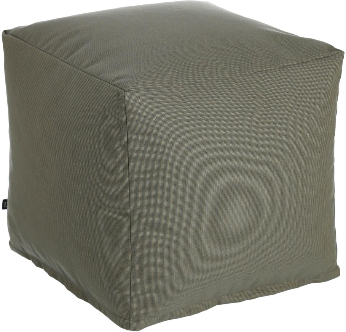 Puff/skammel Kave Home Nedra H45xB50xL50 cm  -  grå hør/akryl, maskinvaskbart betræk, vejrbestandig, nordisk design