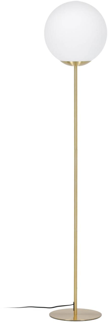 Gulvlampe Kave Home Mahala Hvid/Guld Messingbelagt Stål med Glas Ø30x150 cm