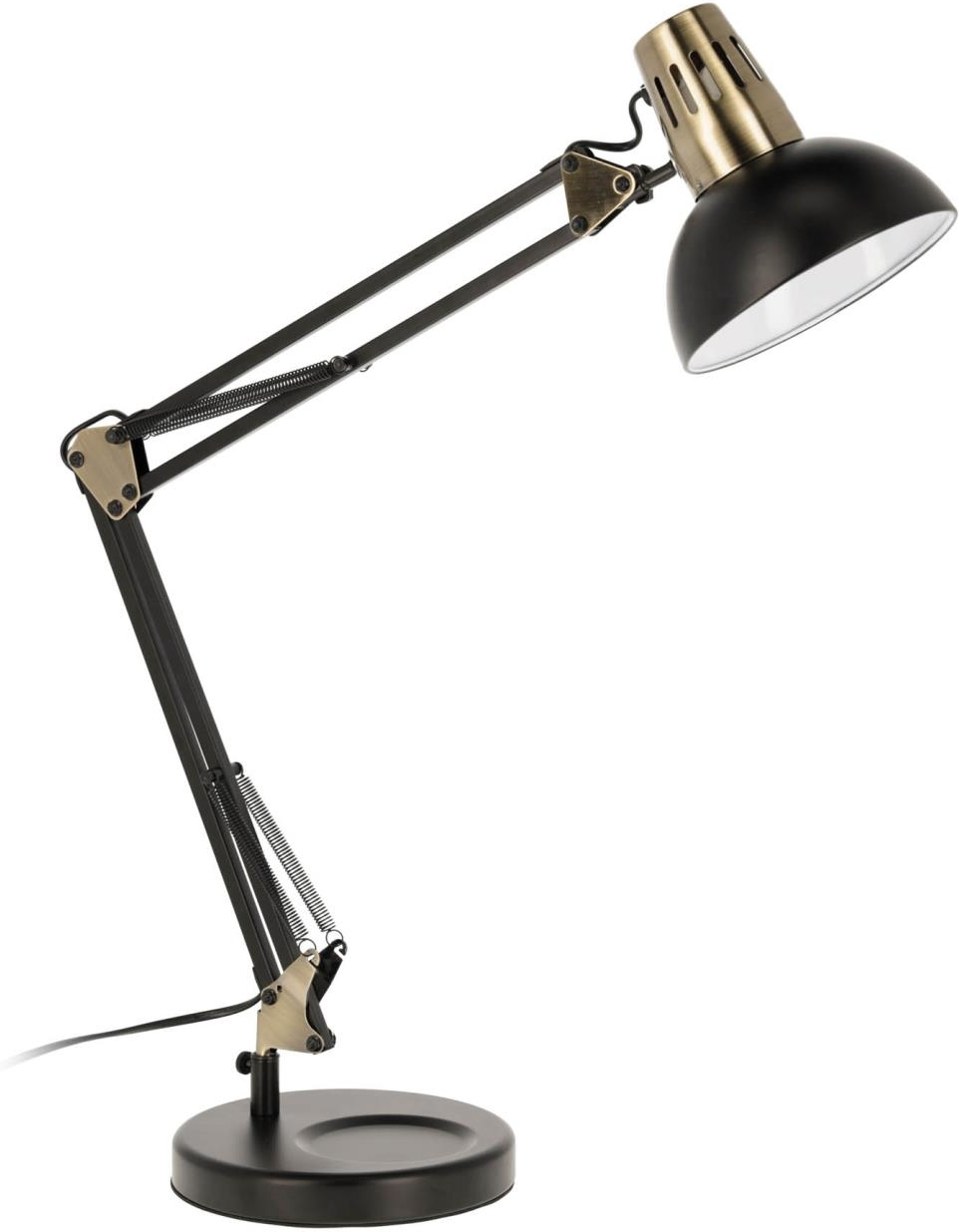 Bordlampe Kave Home Kristine industriel stål sort med vipbar skærm H84xB19xL40 cm