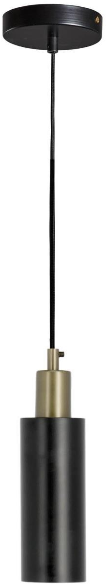 Pendellampe Kave Home Betsy  -  sort metal loftslampe med gyldne detaljer og hvid inderside H27ÃØ8 cm