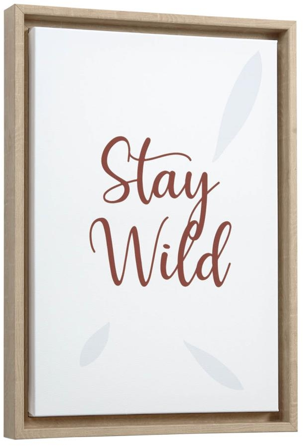 Illustration med finértræramme Kave Home Uriana  -  Vægkunst til børneværelse Stay Wild 42x30 cm