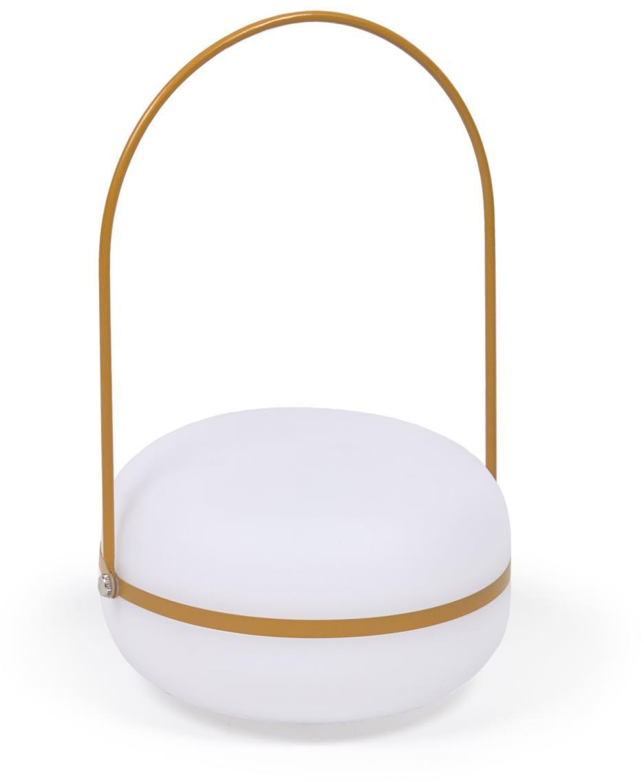 Bordlampe Kave Home Tea  -  LED-portabel lampe med 3 lysniveauer, USB-genopladelig, sennepsgul
