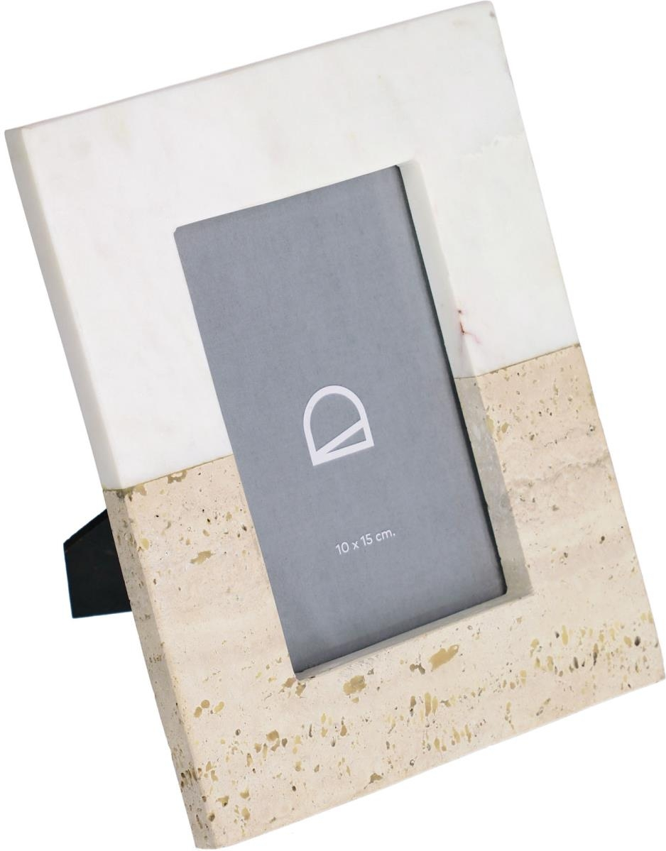 Fotoramme/billedramme Kave Home Uria  -  poleret marmor & MDF, hvid, 18Ã23 cm