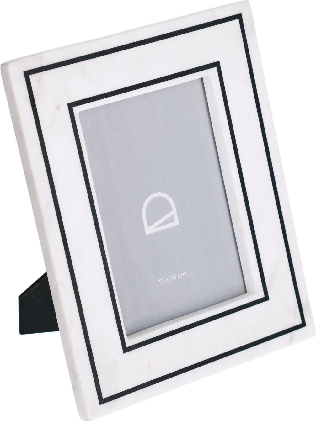 Fotoramme Kave Home Vittoria 20x25 cm hvid marmor med sort streg, moderne nordisk design