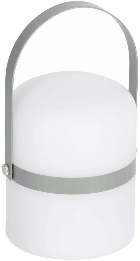 LED-bordlampe Ridley fra Kave Home  -  grå polyethylen med frosted skærm, justerbar 3-trins lysstyrke, bærbar USB-opladning