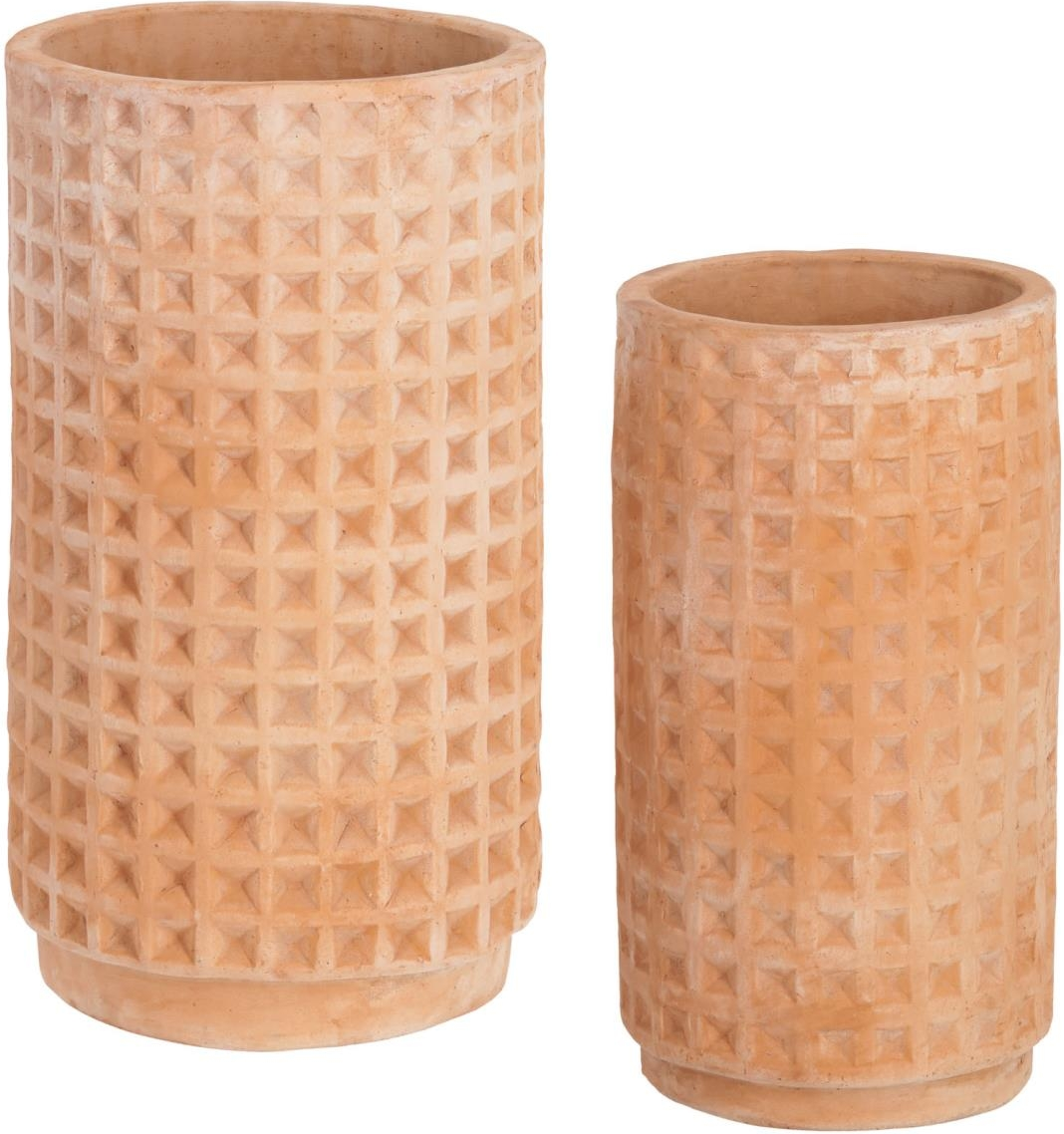 Urtepottesæt Kave Home Celi  -  Rustikt terracotta naturbrun, H60 x B34 x L34 cm, 2 stk