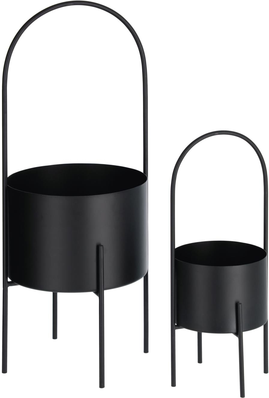 Urtepotte sæt 2-pak Kave Home Mash sort metal moderne nordisk design