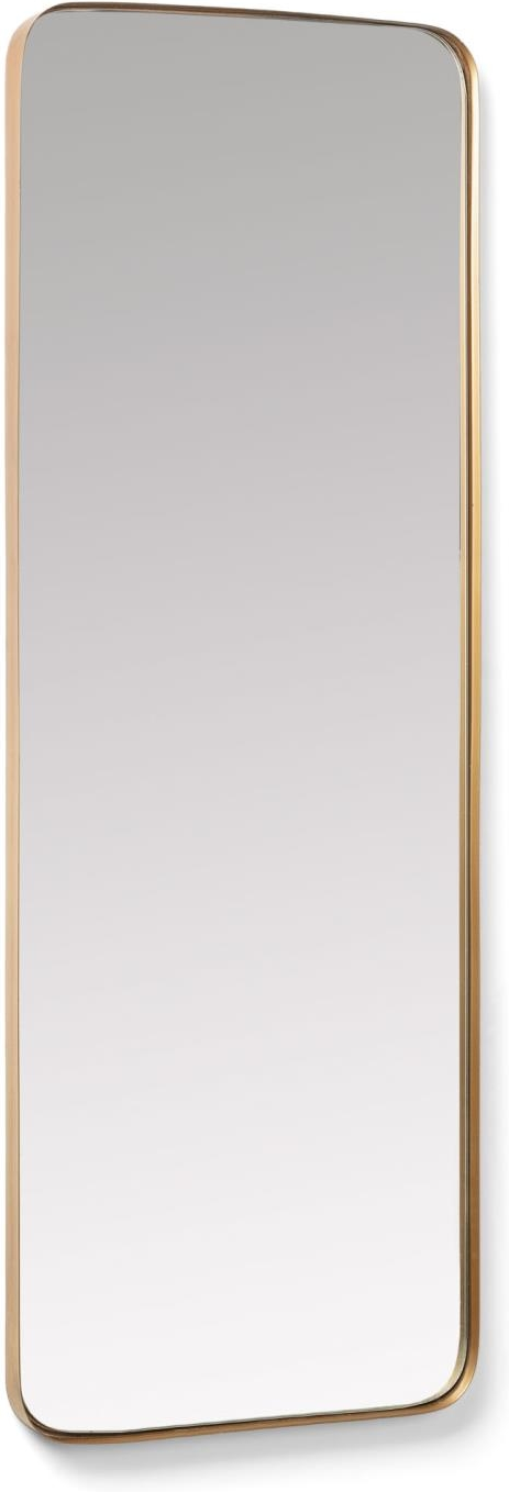 Vægspejl Kave Home Marco  -  helkropsspejl med mat guld stålramme, 150,5x55 cm