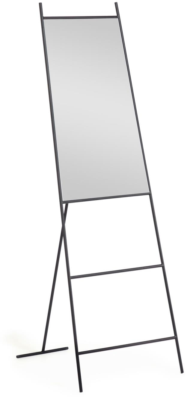 Kave Home Gulvspejl Norland - Tidløst minimalistisk sort stålramme H166x55 cm