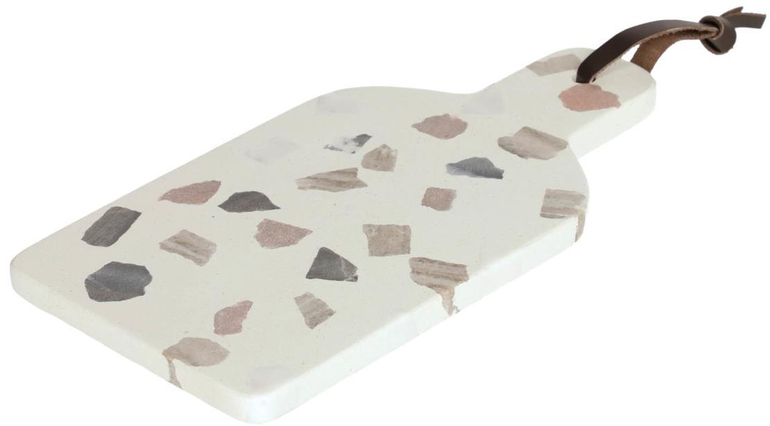 Serveringsbræt/tapasbræt Kave Home Temira i terrazzo, flerfarvet 30 x 15 cm rustik nordisk moderne