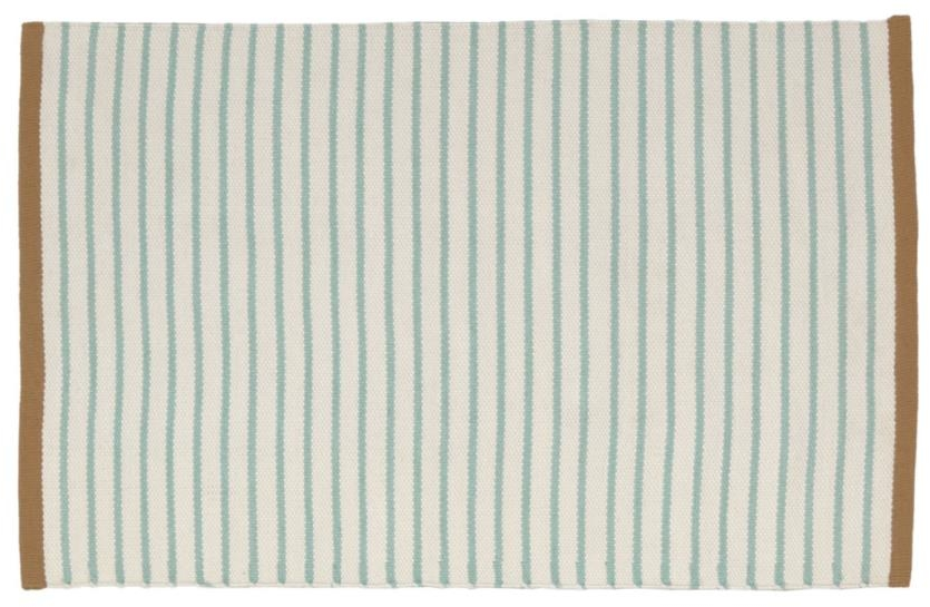 Gulvtæppe Kave Home Catiana 60x90 cm  -  nordisk design med grå/grønne striber